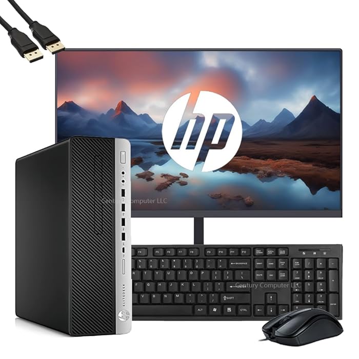 HP EliteDesk 800 G3 with 22" FHD (1920x1080) Monitor, Intel Core Quad i5-7Gen,16GB DDR4 RAM, 512GB SSD, Keyboard & Mouse, WiFi, Bluetooth, Win 10 Pro(Renewed)